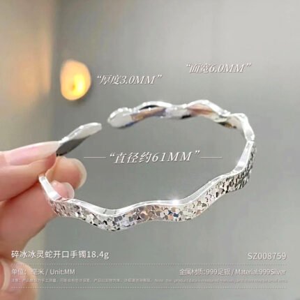 999 Pure silver ring bracelet